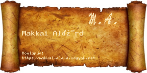 Makkai Alárd névjegykártya